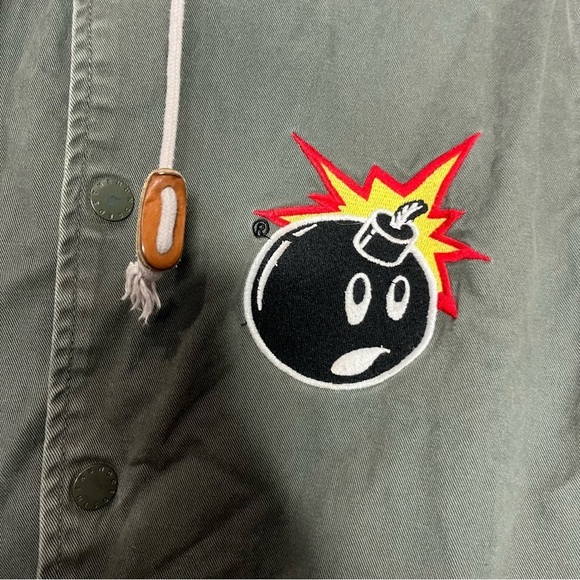 The Hundreds Reloaded Green Varsity Hooded Canvas Jacket Bomb Mens, Size L - Picture 4 of 16